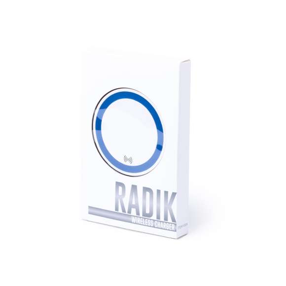 Cargador inalámbrico circular de diseño bicolor. Con base antideslizante e indicador LED de estado de carga. Compatible con smartphones con tecnología de carga inalámbrica y presentado en atractiva caja de diseño.