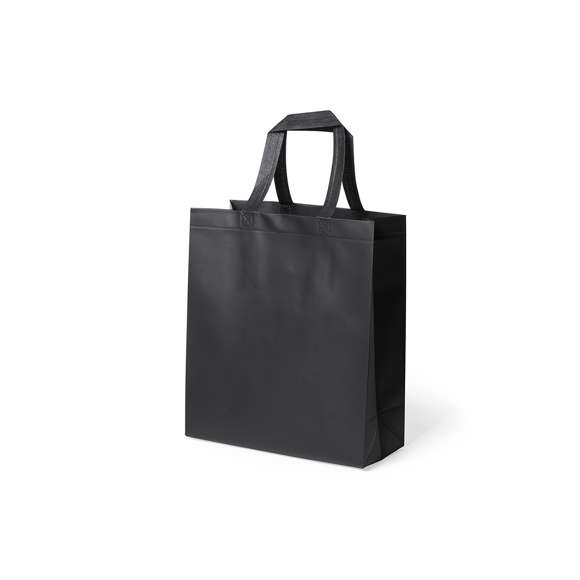 Bolsa de alta calidad en non-woven laminado de 110g/m2, en variada gama de vivos colores mates. Con asas reforzadas cortas de 35cm, fuelle y acabado termosellado. Resistencia hasta 10kg de peso.