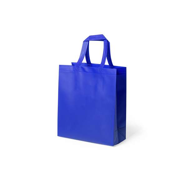 Bolsa de alta calidad en non-woven laminado de 110g/m2, en variada gama de vivos colores mates. Con asas reforzadas cortas de 35cm, fuelle y acabado termosellado. Resistencia hasta 10kg de peso.