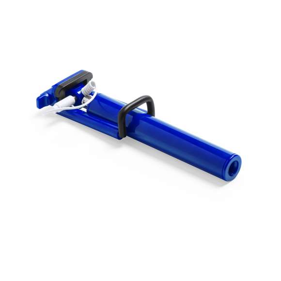 Divertido palo selfie plegable en diseño bicolor con conexión jack de 3,5mm, sistema antigiro y disparador integrado en mango. Recorrido de acero inox y sistema de almohadillas en el soporte para así ofrecer un óptimo ajuste y protección del smartphone, además de una tuerca de ajuste a fijar según la inclinación que se desee, para así hacerse selfies todavía más variados y divertidos. Compatible con todo tipo de smartphones y especialmente diseñado para marcaje en tampografía, con accesorios a juego y presentado en atractiva caja de diseño.
