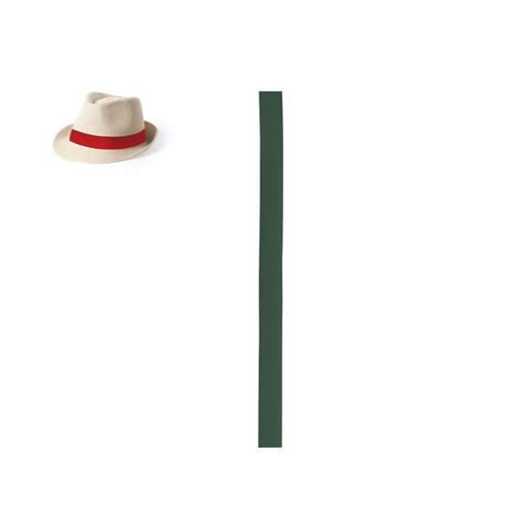 Cinta de poliéster para sombrero en variada gama de colores. Servida en rollos completos de 100 metros de largo, con aproximadamente 150 cintas de 67 x 3,2cm.