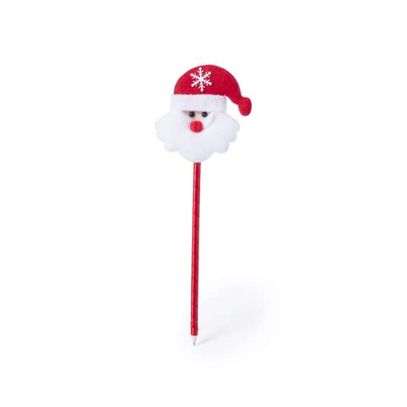 Bolígrafo en original diseño navideño con cuerpo en acabado metalizado brillante. Disponible en diseños Papá Noel, reno y osito de peluche. Con tinta azul.