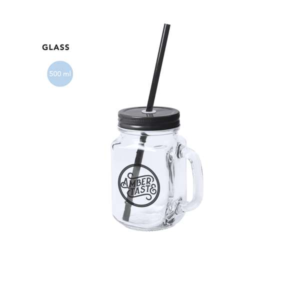 Tarro multiusos de cristal de 500ml de capacidad con tapa y pajita en vivos colores. Con tapa metálica a rosca y presentado en atractiva caja de diseño.Disponible manual de instrucciones en español e inglés.