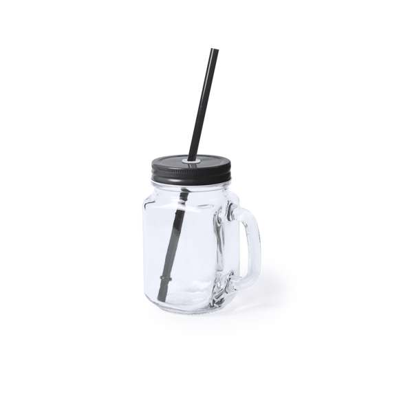Tarro multiusos de cristal de 500ml de capacidad con tapa y pajita en vivos colores. Con tapa metálica a rosca y presentado en atractiva caja de diseño.Disponible manual de instrucciones en español e inglés.