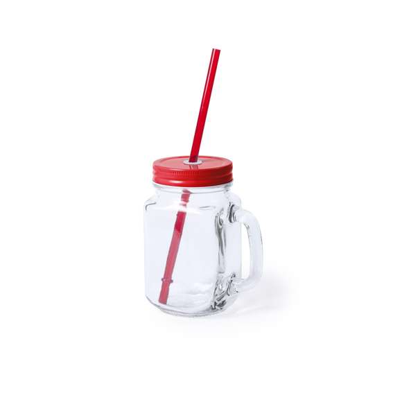 Tarro multiusos de cristal de 500ml de capacidad con tapa y pajita en vivos colores. Con tapa metálica a rosca y presentado en atractiva caja de diseño.Disponible manual de instrucciones en español e inglés.