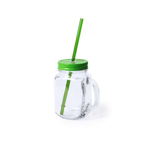 Tarro multiusos de cristal de 500ml de capacidad con tapa y pajita en vivos colores. Con tapa metálica a rosca y presentado en atractiva caja de diseño.Disponible manual de instrucciones en español e inglés.