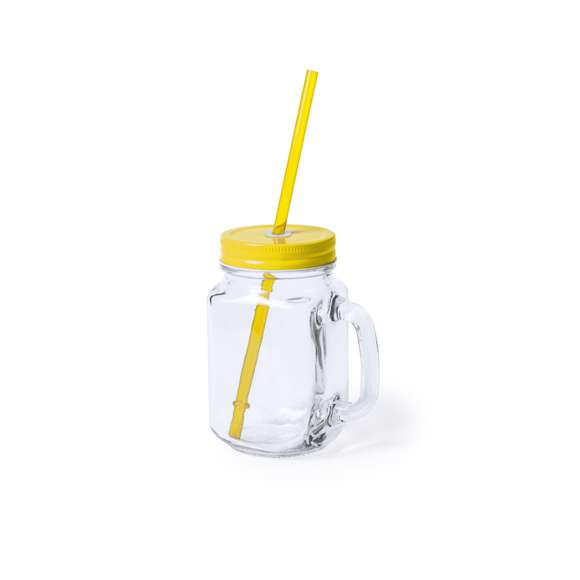 Tarro multiusos de cristal de 500ml de capacidad con tapa y pajita en vivos colores. Con tapa metálica a rosca y presentado en atractiva caja de diseño.Disponible manual de instrucciones en español e inglés.