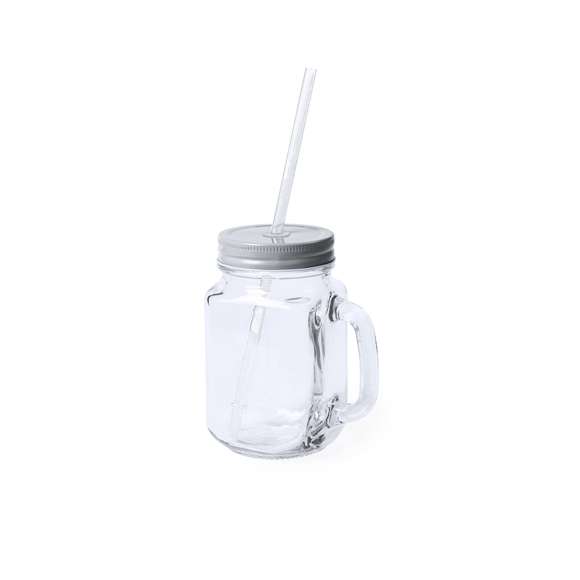 Tarro multiusos de cristal de 500ml de capacidad con tapa y pajita en vivos colores. Con tapa metálica a rosca y presentado en atractiva caja de diseño.Disponible manual de instrucciones en español e inglés.