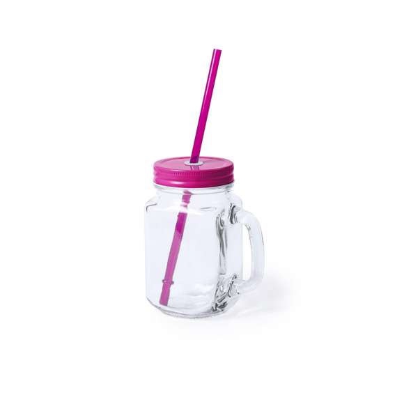 Tarro multiusos de cristal de 500ml de capacidad con tapa y pajita en vivos colores. Con tapa metálica a rosca y presentado en atractiva caja de diseño.Disponible manual de instrucciones en español e inglés.