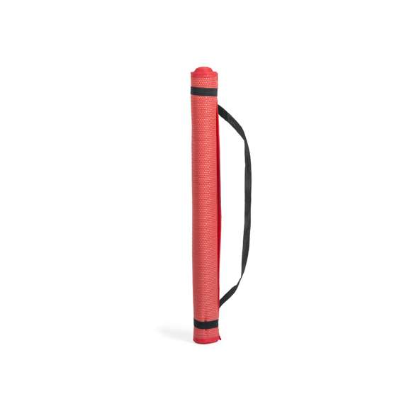 Esterilla plegable tamaño maxi de 180x60cm en PP trenzado de alta resistencia. En variada gama de vivos colores brillantes, con elásticos de cierre y asa de transporte.