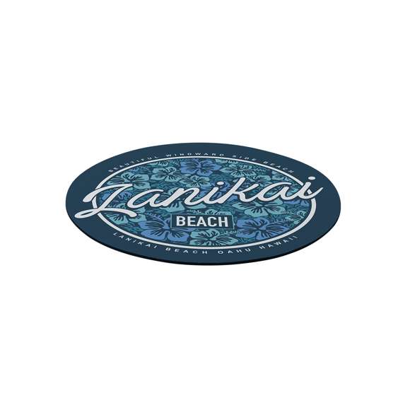 Alfombrilla de diseño circular en suave poliéster de vivos colores y con base antideslizante en silicona.
