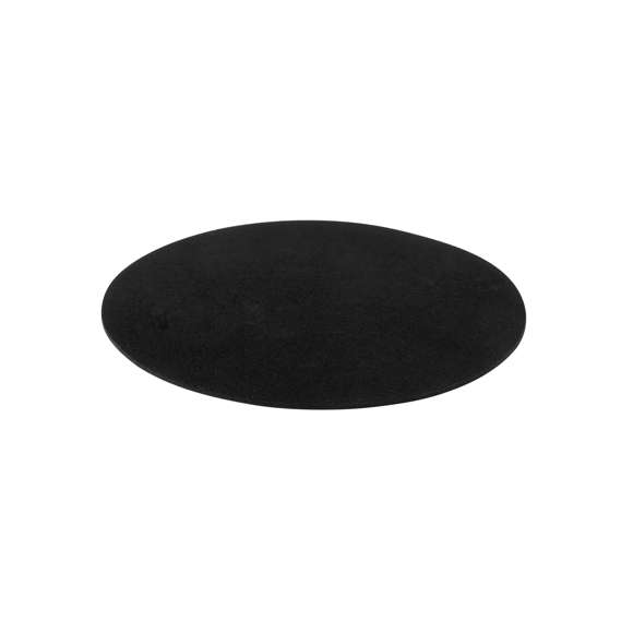 Alfombrilla de diseño circular en suave poliéster de vivos colores y con base antideslizante en silicona.
