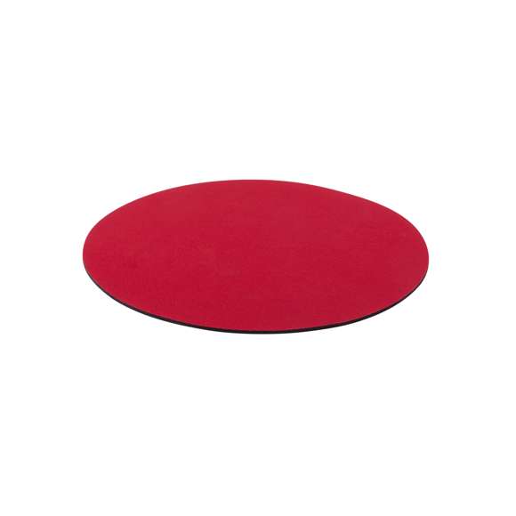 Alfombrilla de diseño circular en suave poliéster de vivos colores y con base antideslizante en silicona.