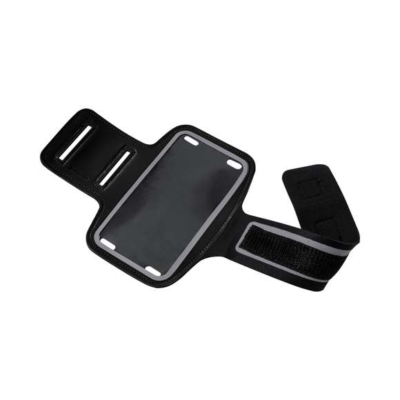 Brazalete deportivo táctil, diseñado para dispositivos con pantalla de hasta 6 pulgadas. Frontal reflectante, con tira de cierre elástica y ajustable, y bolsillo para llaves. Disponible en variada gama de colores.