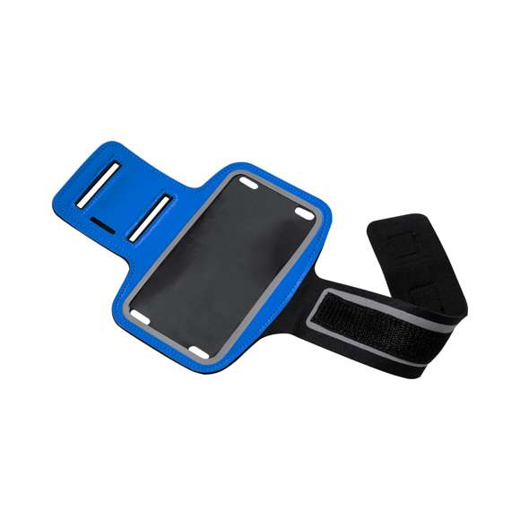 Brazalete deportivo táctil, diseñado para dispositivos con pantalla de hasta 6 pulgadas. Frontal reflectante, con tira de cierre elástica y ajustable, y bolsillo para llaves. Disponible en variada gama de colores.