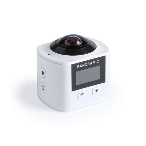 Cámara deportiva 360° de alta calidad de captura de vídeo HD 2448p, de diseño compacto y resistente, especialmente diseñada para uso intensivo. Incluye carcasa sumergible y multitud de accesorios para ajuste en casco, manillar o cinturón, así como correas ajustables para cabeza y torso. La versatilidad y resistencia de esta cámara deportiva la convierten en el gadget perfecto para capturar, con una calidad excepcional, cualquier actividad deportiva o de ocio en 360°. Con función Wi-fi, cámara de fotos Full HD 1080p, ranura para tarjetas micro USB de hasta 64 GB de capacidad, pantalla LCD de 0,96 pulgadas, sistema multilenguaje, y recargable mediante cable mini USB -incluido-. Presentada en atractiva caja de diseño.
