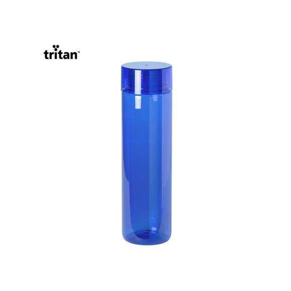 Bidón de 780ml de capacidad en material tritán resistente al calor y libre de BPA. Con tapón a rosca de seguridad, disponible en variada gama de colores y presentado en caja individual.