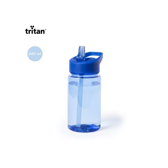Bidón infantil en alta calidad de 440ml de capacidad, con cuerpo de acabado en material tritán de resistencia al calor (70º) y libre de BPA para la seguridad de los más pequeños. Con dosificador, tapón a rosca y asa de transporte. Presentado en caja individual. Disponible manual de instrucciones en español e inglés.