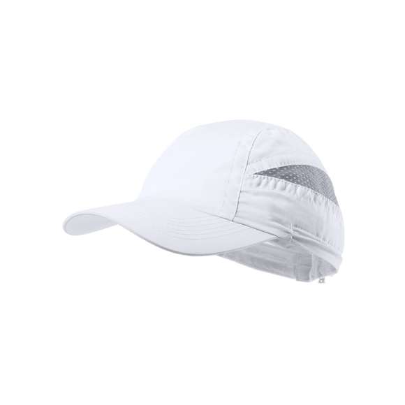 Gorra deportiva de 7 paneles en suave microfibra de diseño bicolor en vivos colores. Cierre elástico con accesorio de ajuste y paneles de redecilla para el sudor.