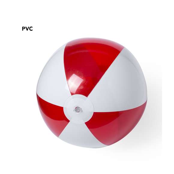 Balón inflable de PVC con diseño bicolor en combinación de paneles blancos y transparentes en vivos colores.