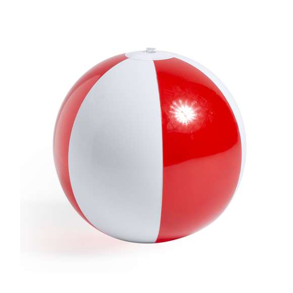 Balón inflable de PVC con diseño bicolor en combinación de paneles blancos y transparentes en vivos colores.