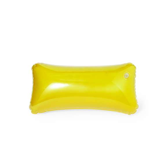 Original almohadilla inflable de resistente PVC en combinación de acabados transparente/sólido y en variada gama de vivos colores
