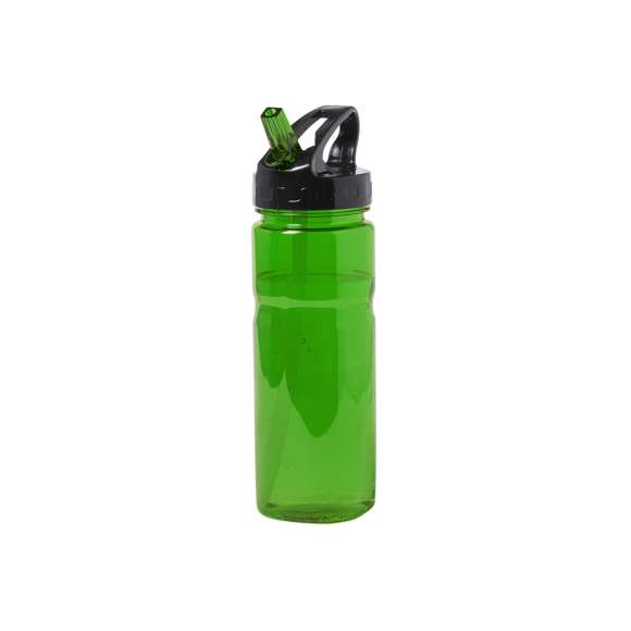 Bidón en alta calidad de 650ml de capacidad en material tritán resistente al calor y libre de BPA. Con dosificador, tapón a rosca de seguridad y disponible en variada gama de colores. Presentado en caja individual.