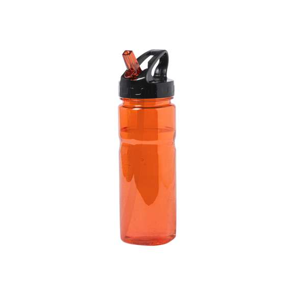 Bidón en alta calidad de 650ml de capacidad en material tritán resistente al calor y libre de BPA. Con dosificador, tapón a rosca de seguridad y disponible en variada gama de colores. Presentado en caja individual.