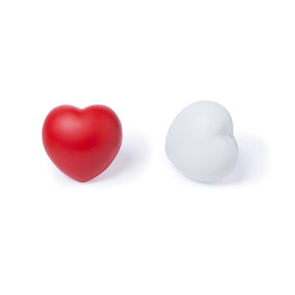 Corazón antiestrés en vivos colores y suave cuerpo con acolchado de PU brillante.