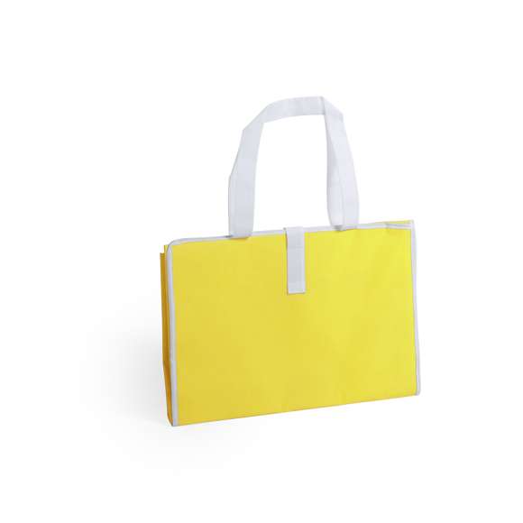 Esterilla plegable tamaño maxi de 180x70cm en resistente material non-woven laminado en variada gama de vivos colores brillantes. Con cierre de velcro y cintas de transporte para hombro.