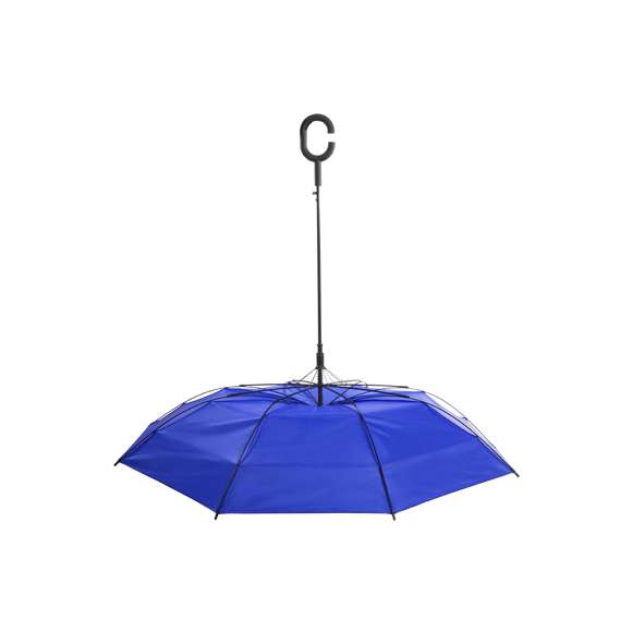 Paraguas de 8 paneles en extensa gama de vivos colores y 105cm de diámetro. De apertura automática, con sistema antiviento y en resistente material poliéster. Con varillas de fibra en color negro y original mango manos libres.