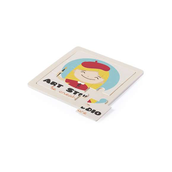  	Puzzle de madera con 9 piezas totalmente personalizable para despertar el ingenio y habilidad de los más pequeños.