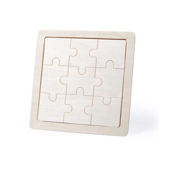  	Puzzle de madera con 9 piezas totalmente personalizable para despertar el ingenio y habilidad de los más pequeños.