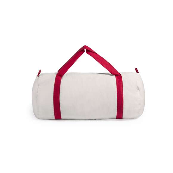 Bolso en material 100% algodón con acabado en color natural. Con asas de algodón reforzadas para hombro alrededor de toda la bolsa en variada gama de vivos colores. Cierre de cremallera.