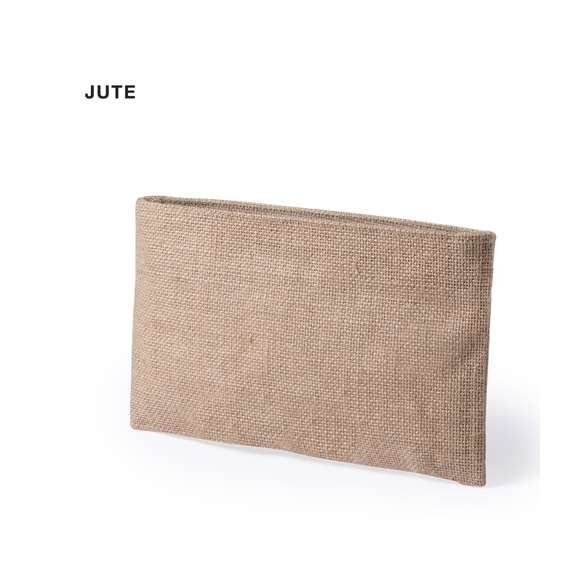Neceser multiusos en yute natural con cierre de cremallera.