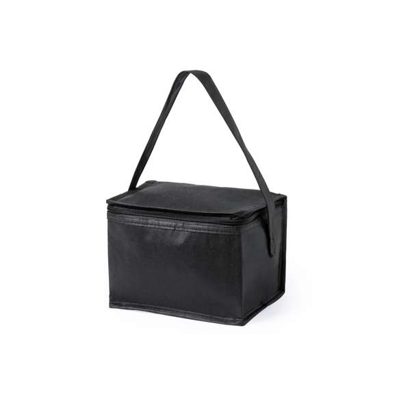 Nevera fabricada en resistente non-woven. Con compartimento de 3,2L de capacidad, cierre de cremallera y con cinta bandolera. Interior isotermo acabado en aluminio. Disponible en variada y llamativa gama de colores.