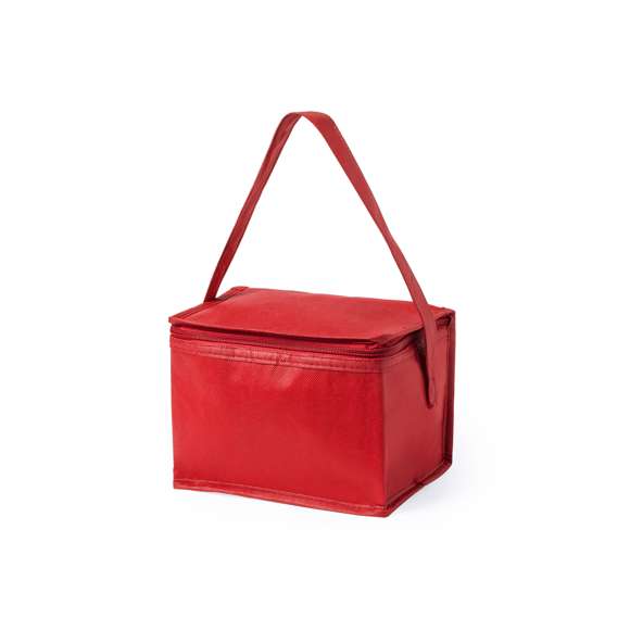 Nevera fabricada en resistente non-woven. Con compartimento de 3,2L de capacidad, cierre de cremallera y con cinta bandolera. Interior isotermo acabado en aluminio. Disponible en variada y llamativa gama de colores.