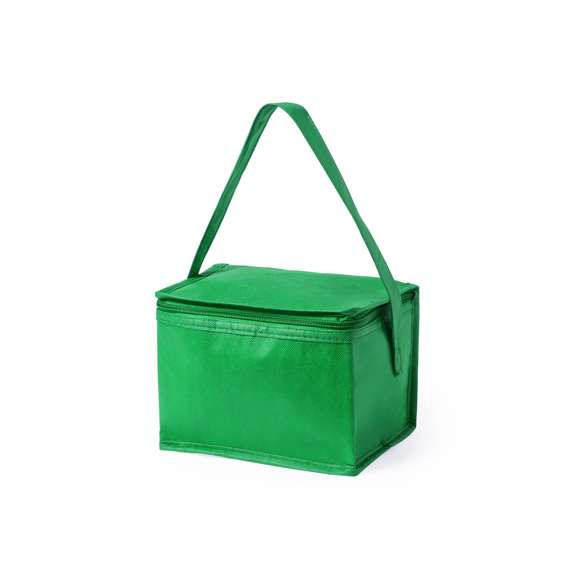 Nevera fabricada en resistente non-woven. Con compartimento de 3,2L de capacidad, cierre de cremallera y con cinta bandolera. Interior isotermo acabado en aluminio. Disponible en variada y llamativa gama de colores.