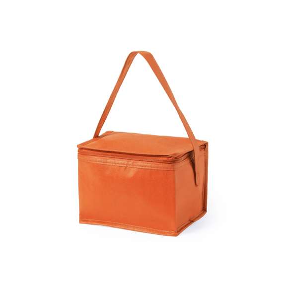 Nevera fabricada en resistente non-woven. Con compartimento de 3,2L de capacidad, cierre de cremallera y con cinta bandolera. Interior isotermo acabado en aluminio. Disponible en variada y llamativa gama de colores.