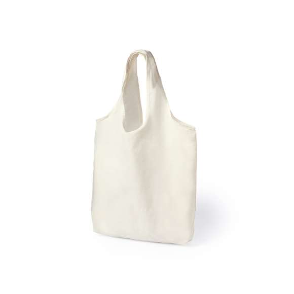 Bolsa en material 100% algodón con acabado en color natural. Con originales asas para hombro y de acabado cosido. Resistencia hasta 7kg de peso.