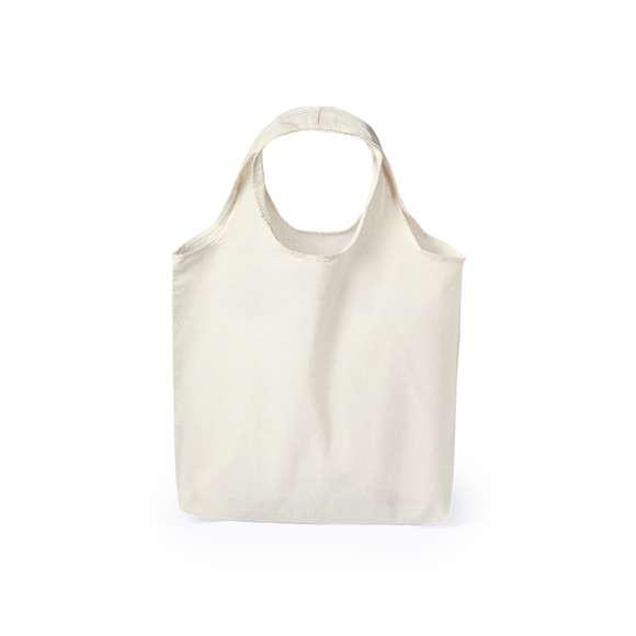 Bolsa en material 100% algodón con acabado en color natural. Con originales asas para hombro y de acabado cosido. Resistencia hasta 7kg de peso.