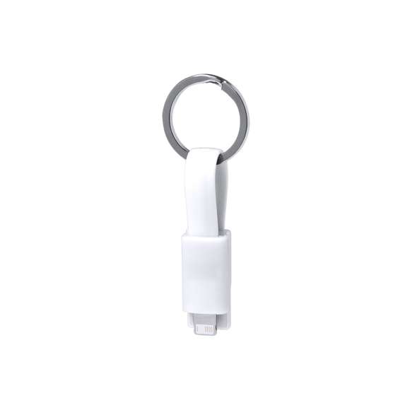 Cargador llavero USB en variada gama de vivos colores. Con conexión dual micro USB/lightning. Presentado en bolsa individual.