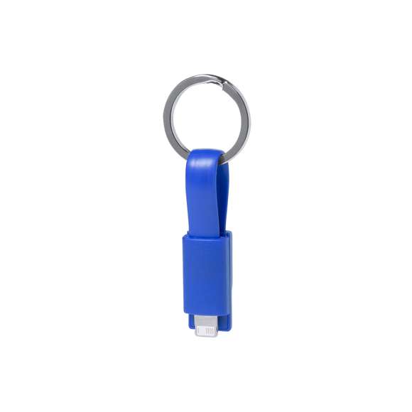 Cargador llavero USB en variada gama de vivos colores. Con conexión dual micro USB/lightning. Presentado en bolsa individual.