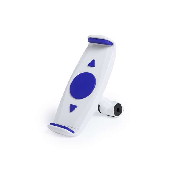 Original soporte para dispositivos móviles de hasta 10 pulgadas para acople a la barra del cabecero del coche. En variada gama de colores, giratorio 360º y con gomas anti deslizantes de alta sujeción.