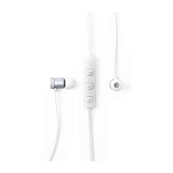 Auriculares intraurales con conexión Bluetooth®, suave cuerpo de aluminio e imanes de sujeción. Disponibles en variada gama de vivos colores, con panel de control a juego integrado en cable, cable de recarga incluido y presentados en atractiva caja de diseño.