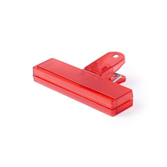 Pinza para cierre en variada gama de vivos colores translúcidos. Con troquelado para colgar.