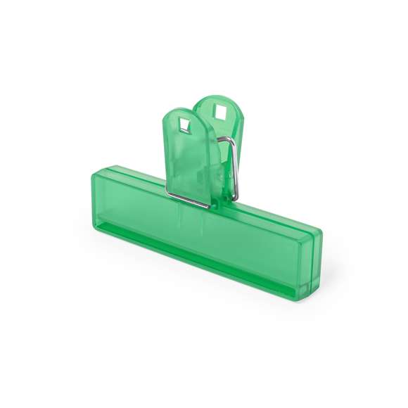 Pinza para cierre en variada gama de vivos colores translúcidos. Con troquelado para colgar.