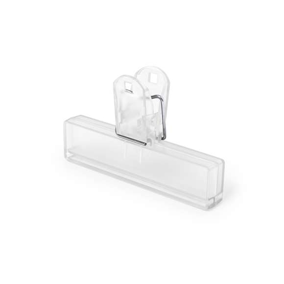 Pinza para cierre en variada gama de vivos colores translúcidos. Con troquelado para colgar.