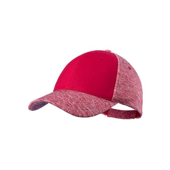 Gorra de 5 paneles de alta calidad en poliéster. Diseño en combinación de panel frontal en color sólido con resto de paneles y visera en acabador bicolor a juego. Con orificios de ventilación bordados y cierre ajustable de velcro.