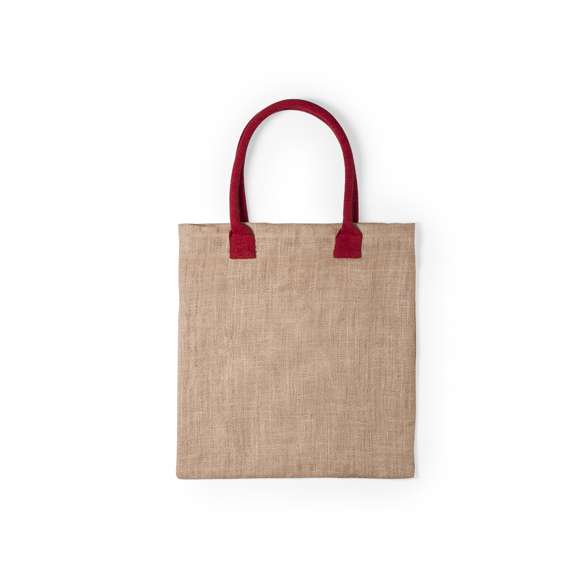 Bolsa de yute con asas de algodón medianas y reforzadas en variada gama de vivos colores. Resistencia hasta 9kg de peso.